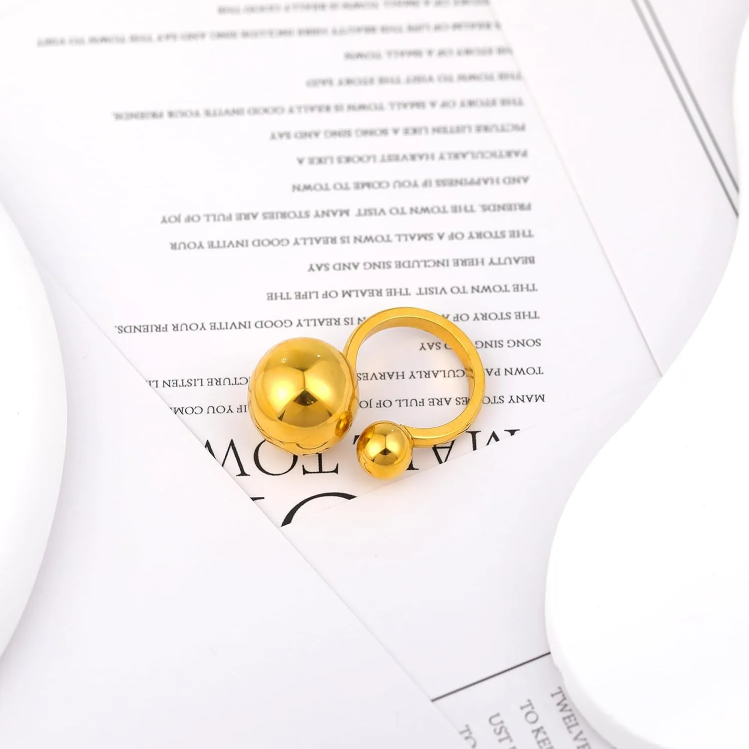 14K Gold Plated Rings for Women Fashion Open Statement Vintage Chunky Adjustable Band Cocktail Rings Jewelry for Her