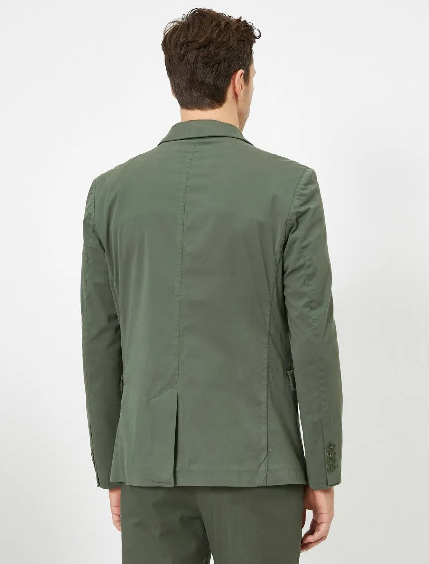 17491 Green Two Button Blazer Jacket