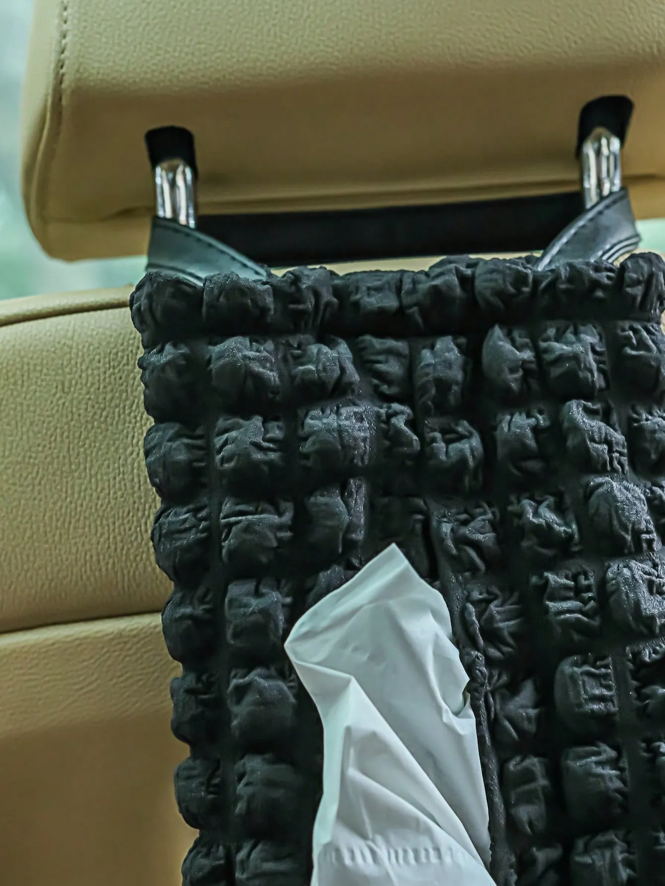 1pc Car-mounted Tissue Box Black