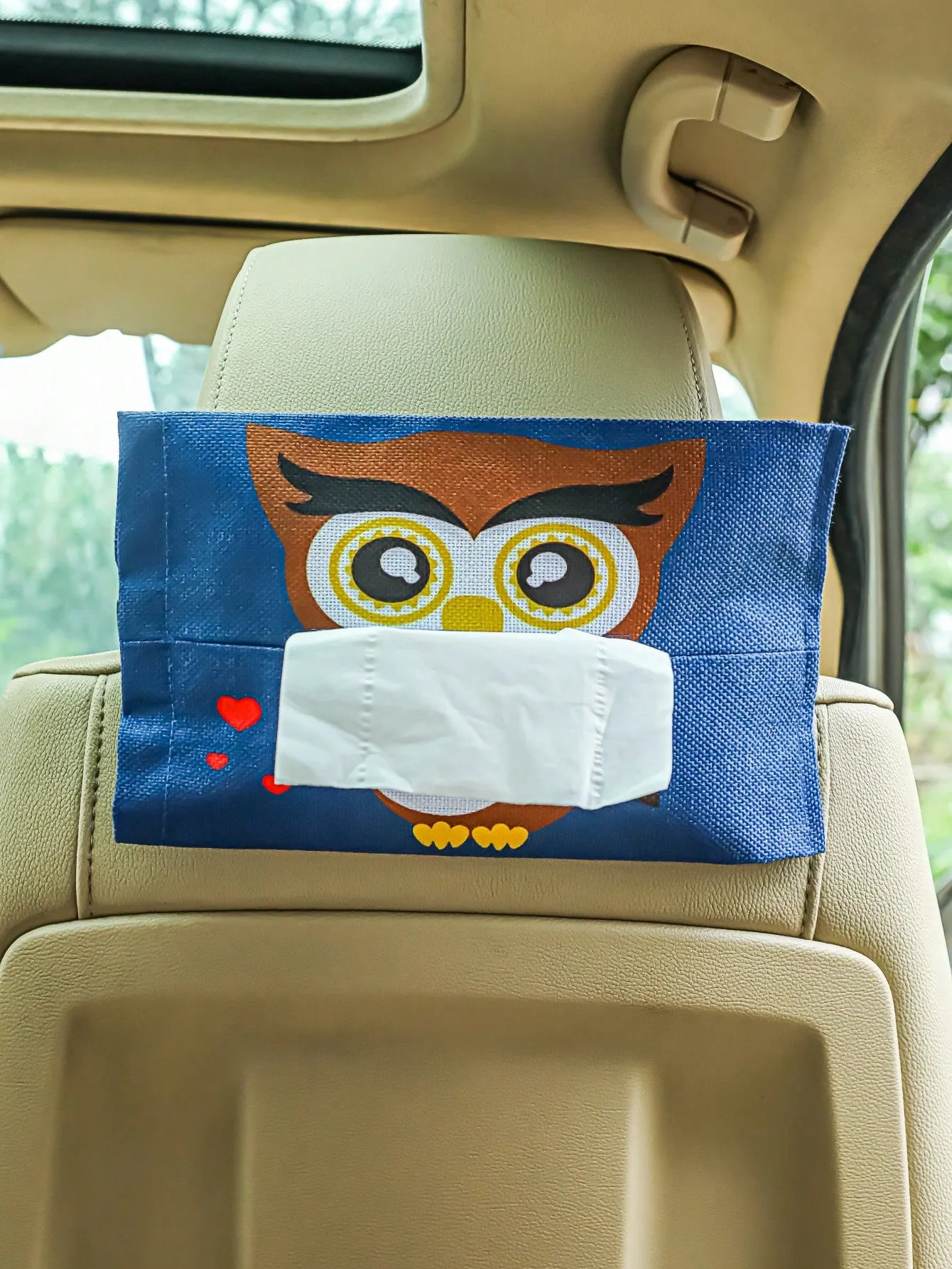 1pc Owl Pattern Car Tissue Box