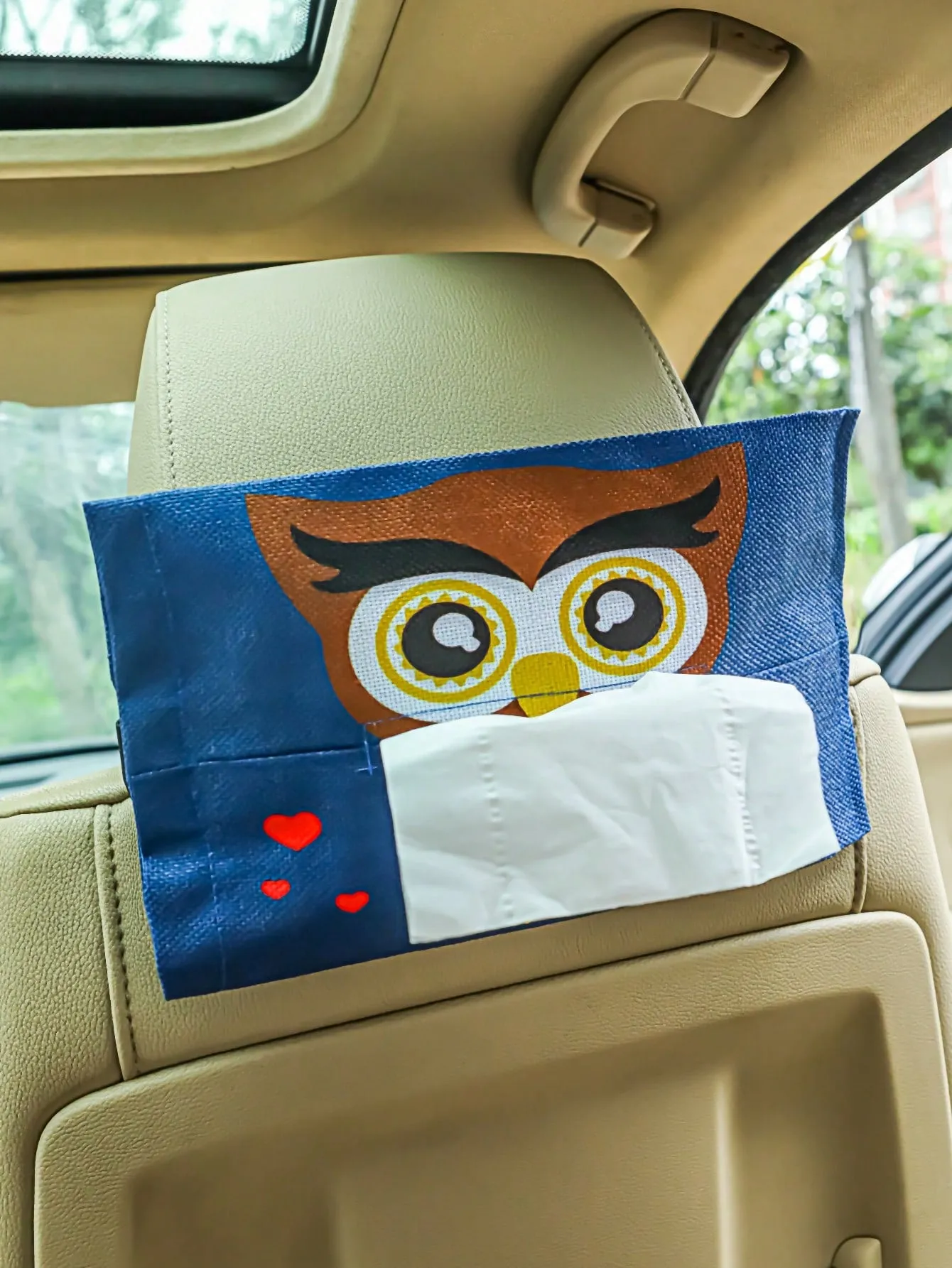 1pc Owl Pattern Car Tissue Box