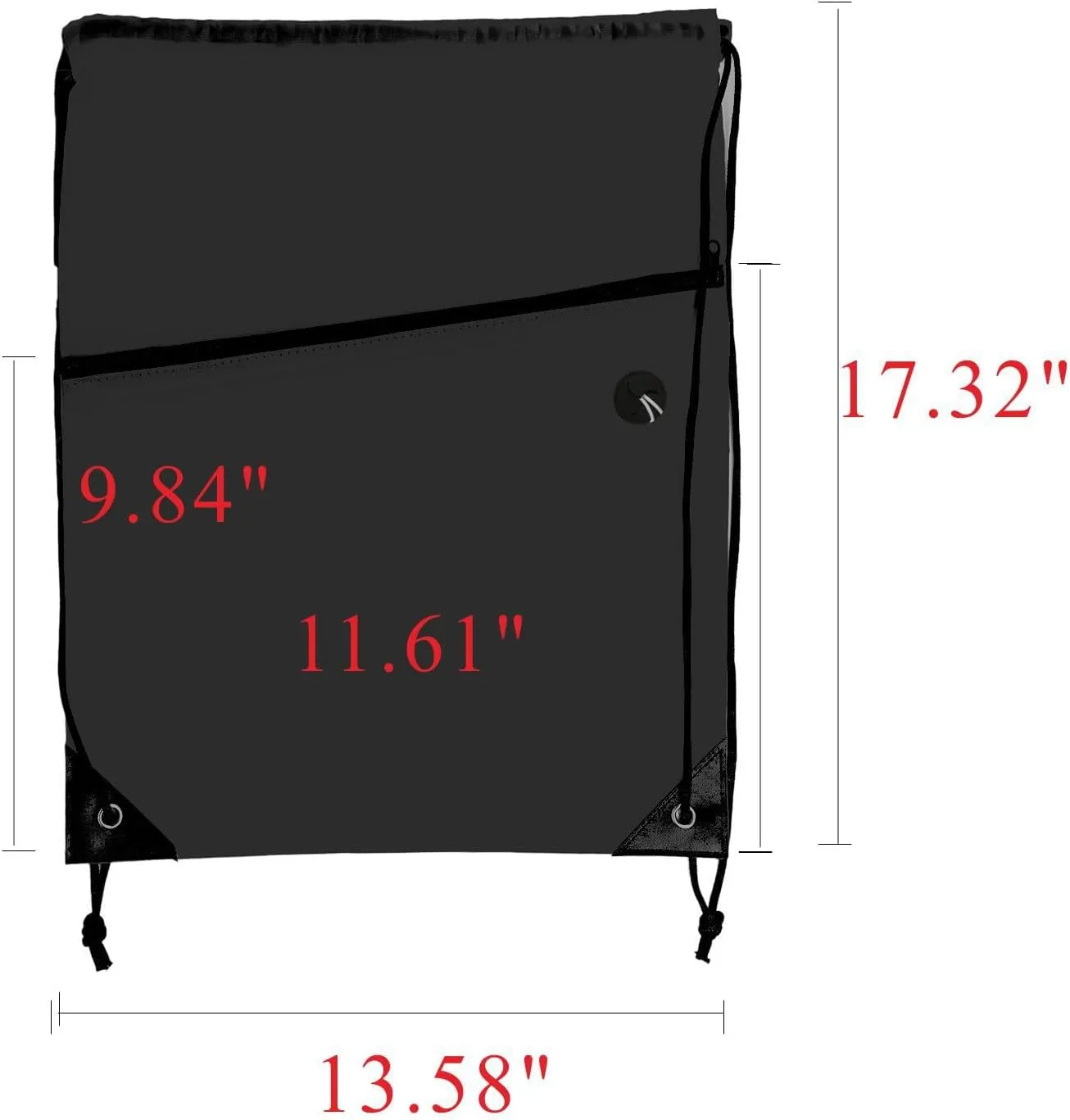 20PCS Drawstring Bag Sports Gym String Backpack Bulk Cinch Bag Sackpack with 2 layer Zip pocket for Yoga Gym Traveling (20, black)