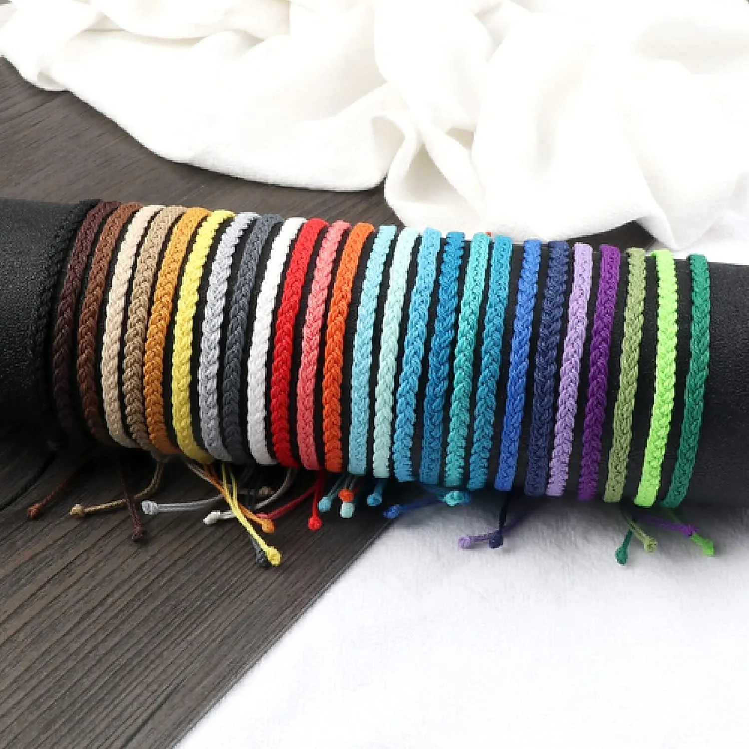 26 Styles Wax Line Handmade Braided Bracelet Adjustable Couple Bracelet Jewelry Gift for Friend Women Men Bangles,Grey
