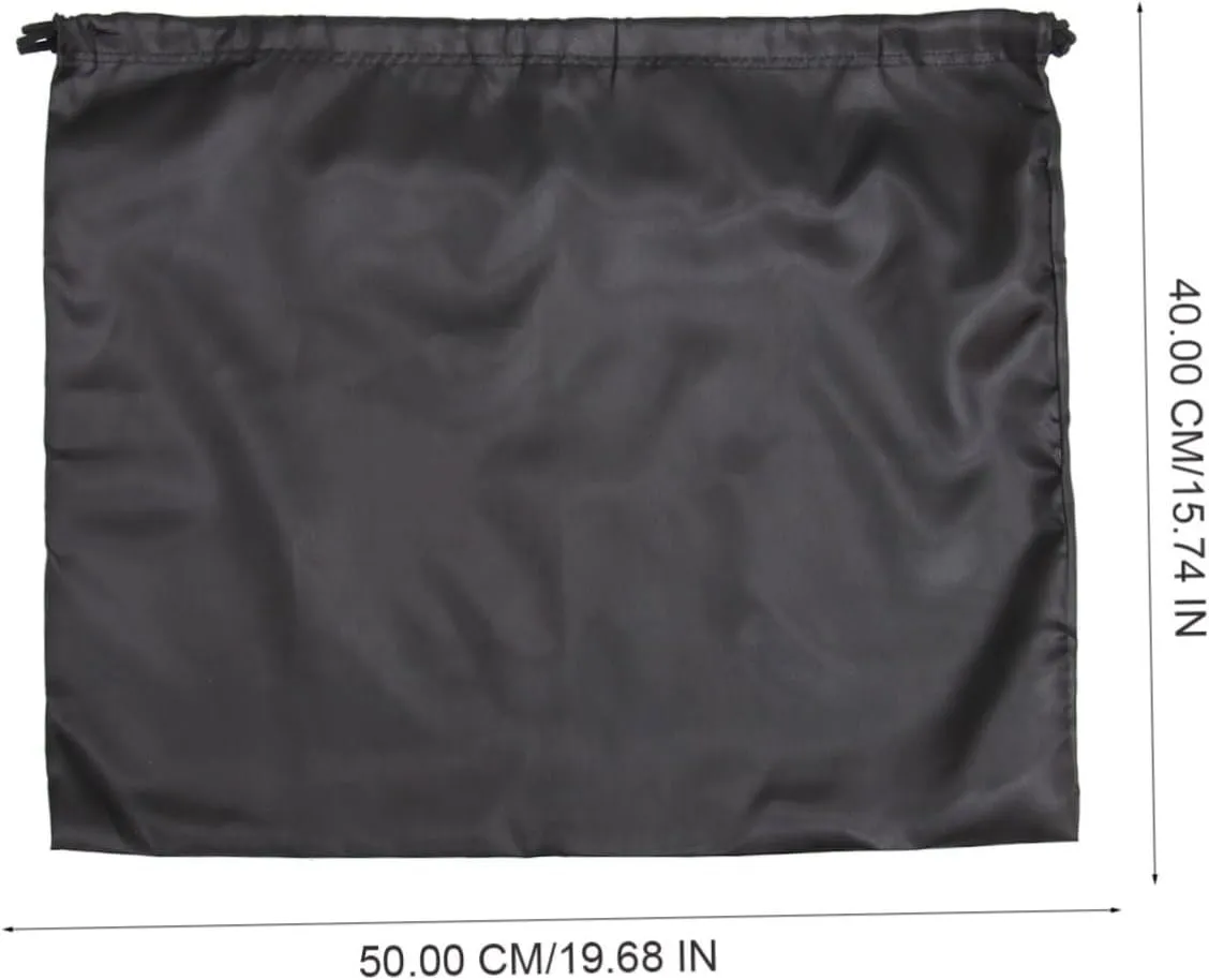 2pcs Fashion Storage Bag Dustproof Drawstring Pouch for Household Large Capacity Black Silk Fabric