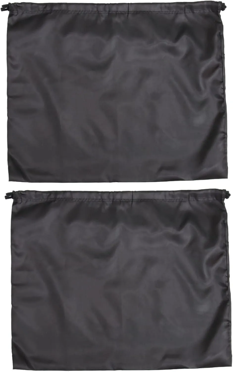 2pcs Fashion Storage Bag Dustproof Drawstring Pouch for Household Large Capacity Black Silk Fabric