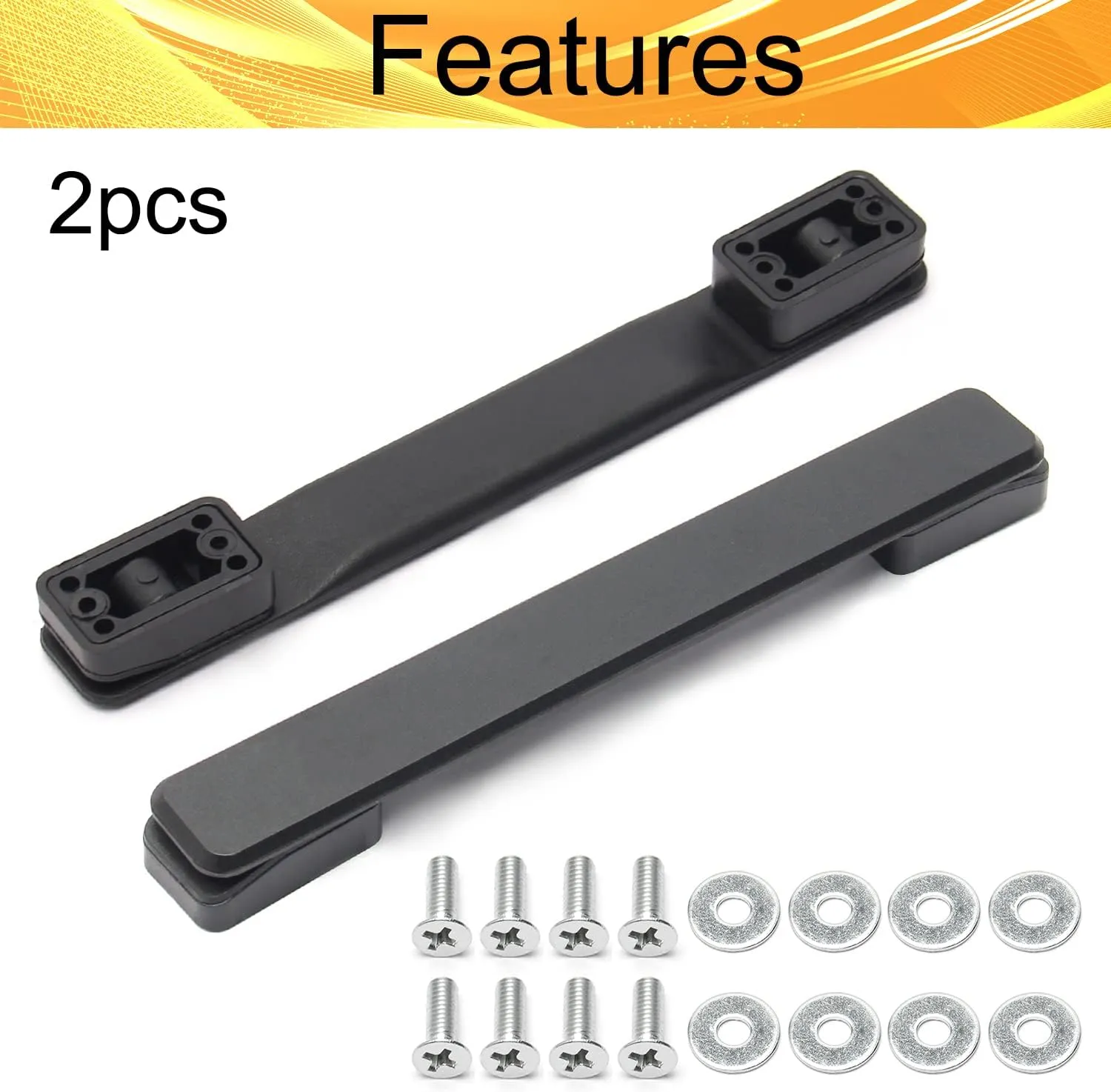 2PCS Luggage Replacement Handle Pulls,Plastic Pull Handle Grip,Flexible Black Handle Pull Straps Box Handles Luggage Case or Suitcase Replacement Handles for Bag,Luggage Parts 201x28x20mm