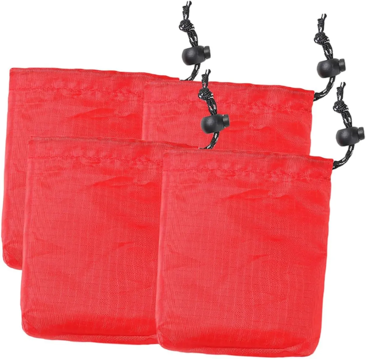 2sets Small Drawstring Bag Reusable Travel Bags Camping Storage for Small Items 4pcs*2