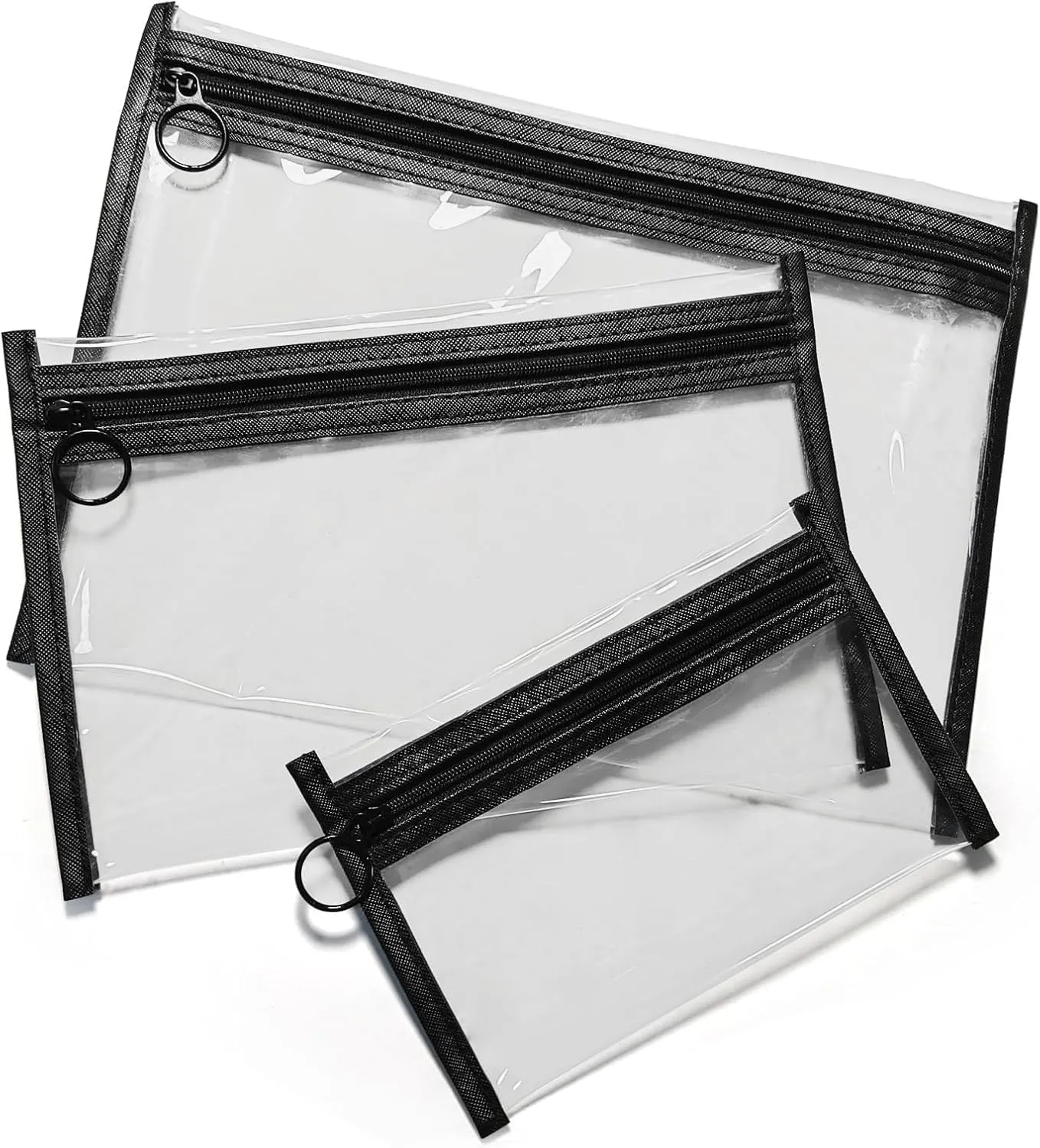 3 Pack Clear Makeup Bag - TSA Approved Toiletry Bag for Travel