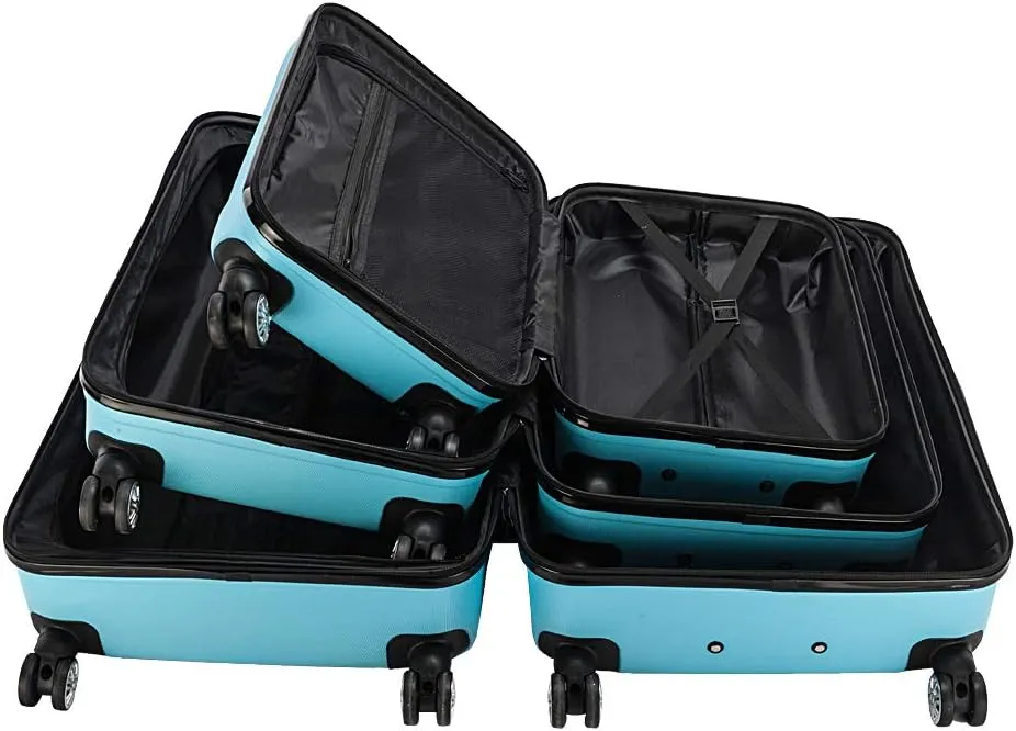 3 Piece Luggage Set, Hardshell Suitcases with Spinner Wheels, Large Capacity and Durable ABS Material, Ideal for Traveling, Business Trips and Family Vacations (Blue)