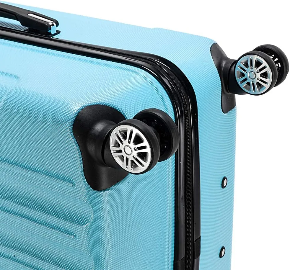 3 Piece Luggage Set, Hardshell Suitcases with Spinner Wheels, Large Capacity and Durable ABS Material, Ideal for Traveling, Business Trips and Family Vacations (Blue)