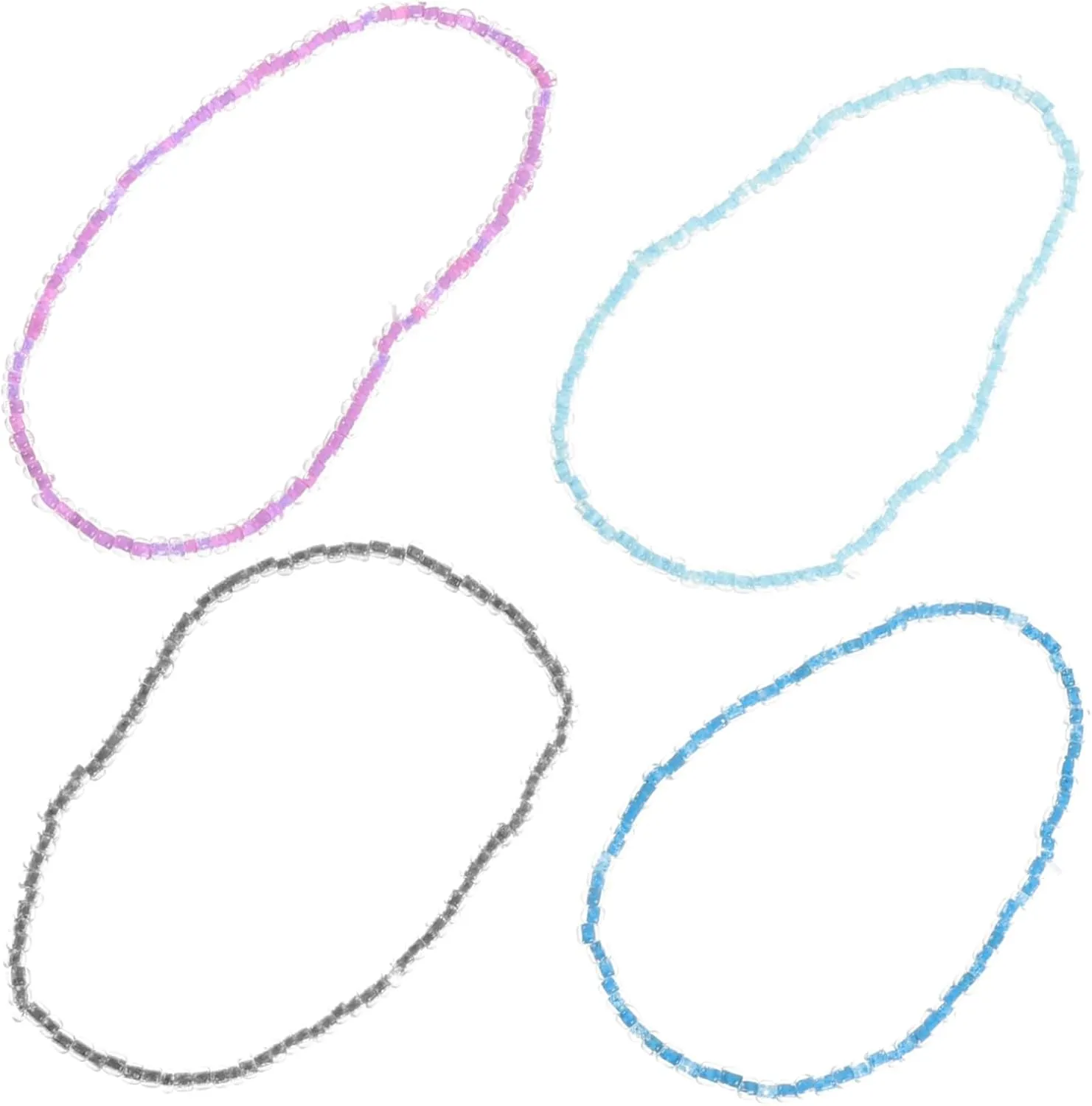 4 pcs Glow Dark Beaded Ankle Bracelets for Women Durable Comfortable Anklets for Beach Parties Festivals and Daily Wear