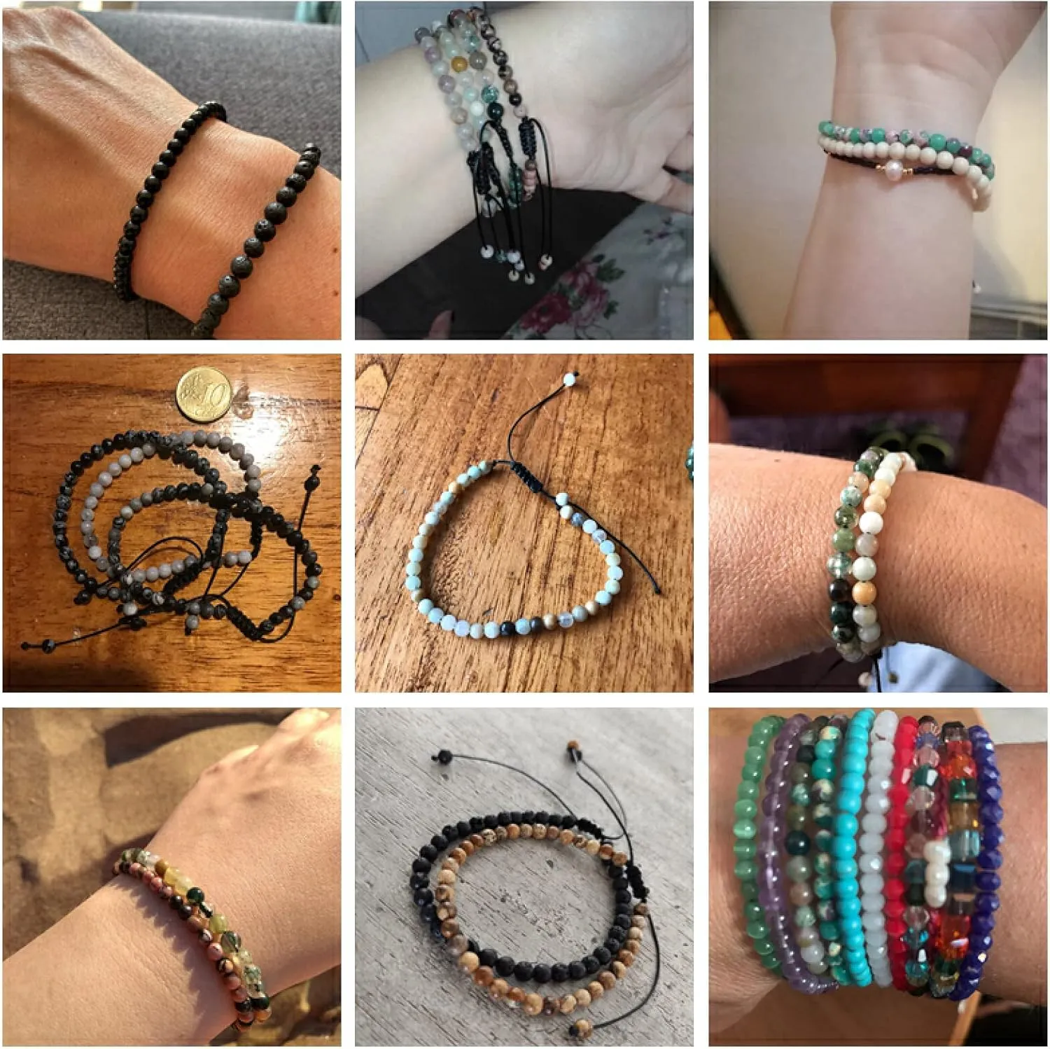 4mm Mini Energy Bracelet Natural Stone Lapis Lazuli Agates Beads Yoga Braided Bracelet Adjustable for Women Men Handmade Jewelry