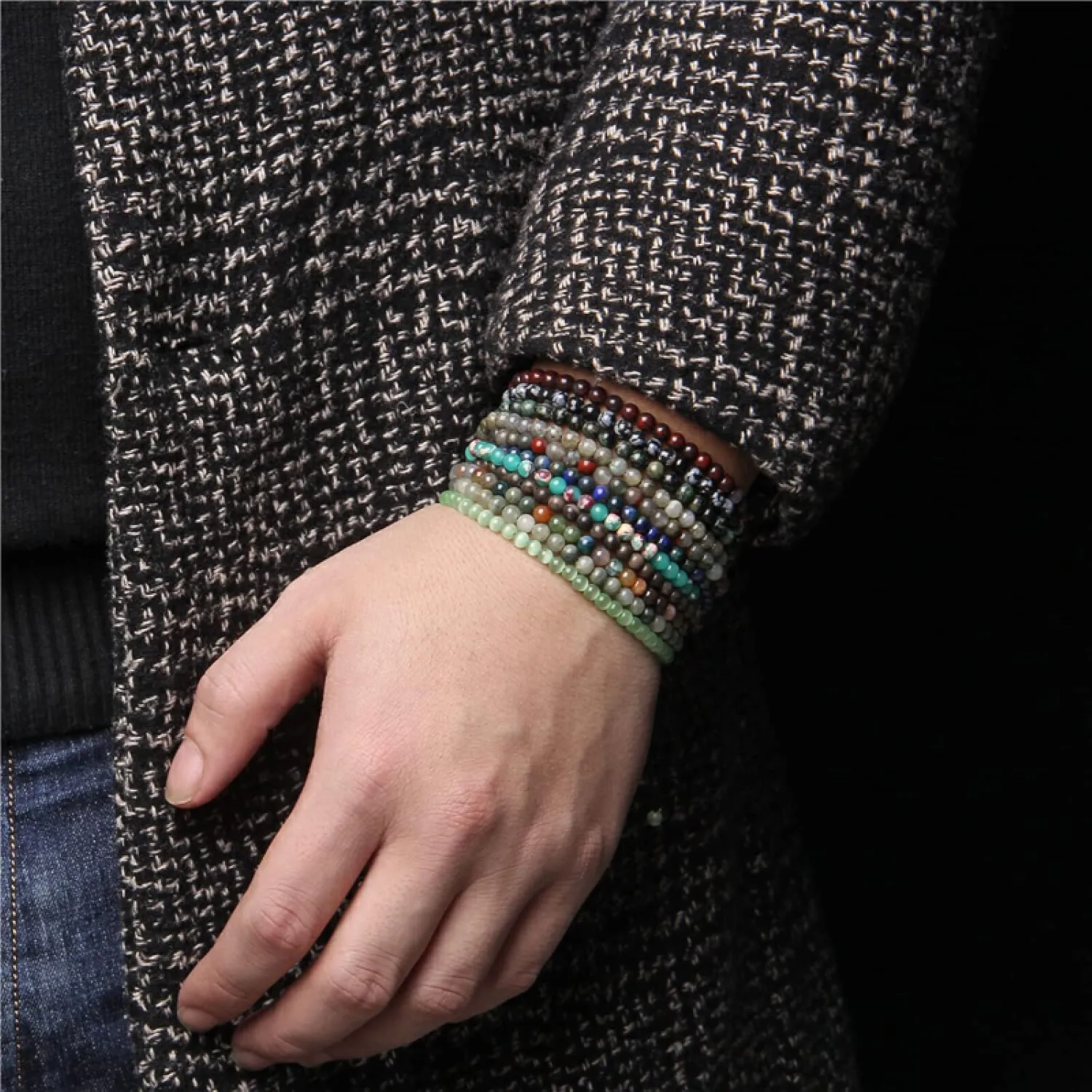 4mm Mini Energy Bracelet Natural Stone Lapis Lazuli Agates Beads Yoga Braided Bracelet Adjustable for Women Men Handmade Jewelry