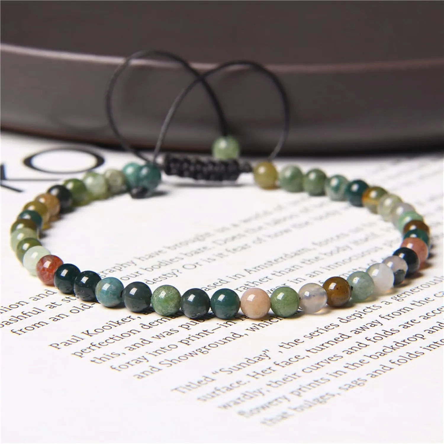 4mm Mini Energy Bracelet Natural Stone Lapis Lazuli Agates Beads Yoga Braided Bracelet Adjustable for Women Men Handmade Jewelry