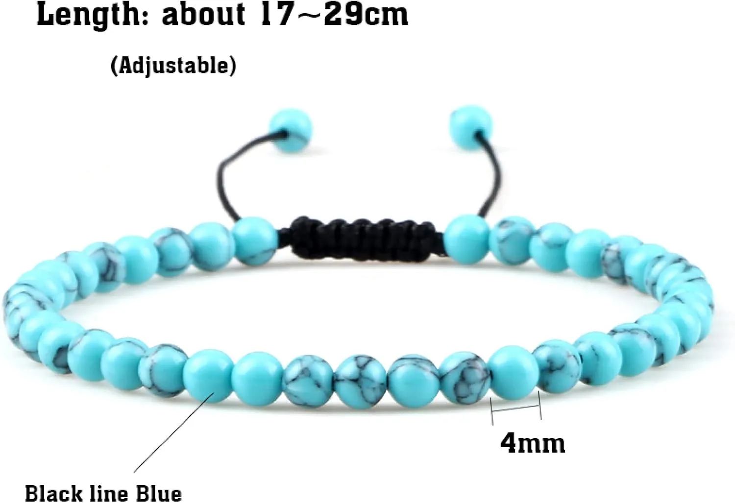 4mm Stone Beads Adjustable Bracelet for Men Natural Tiger Eye Lava Chalcedony Onyx Woven Bracelets Women Yoga Jewelry