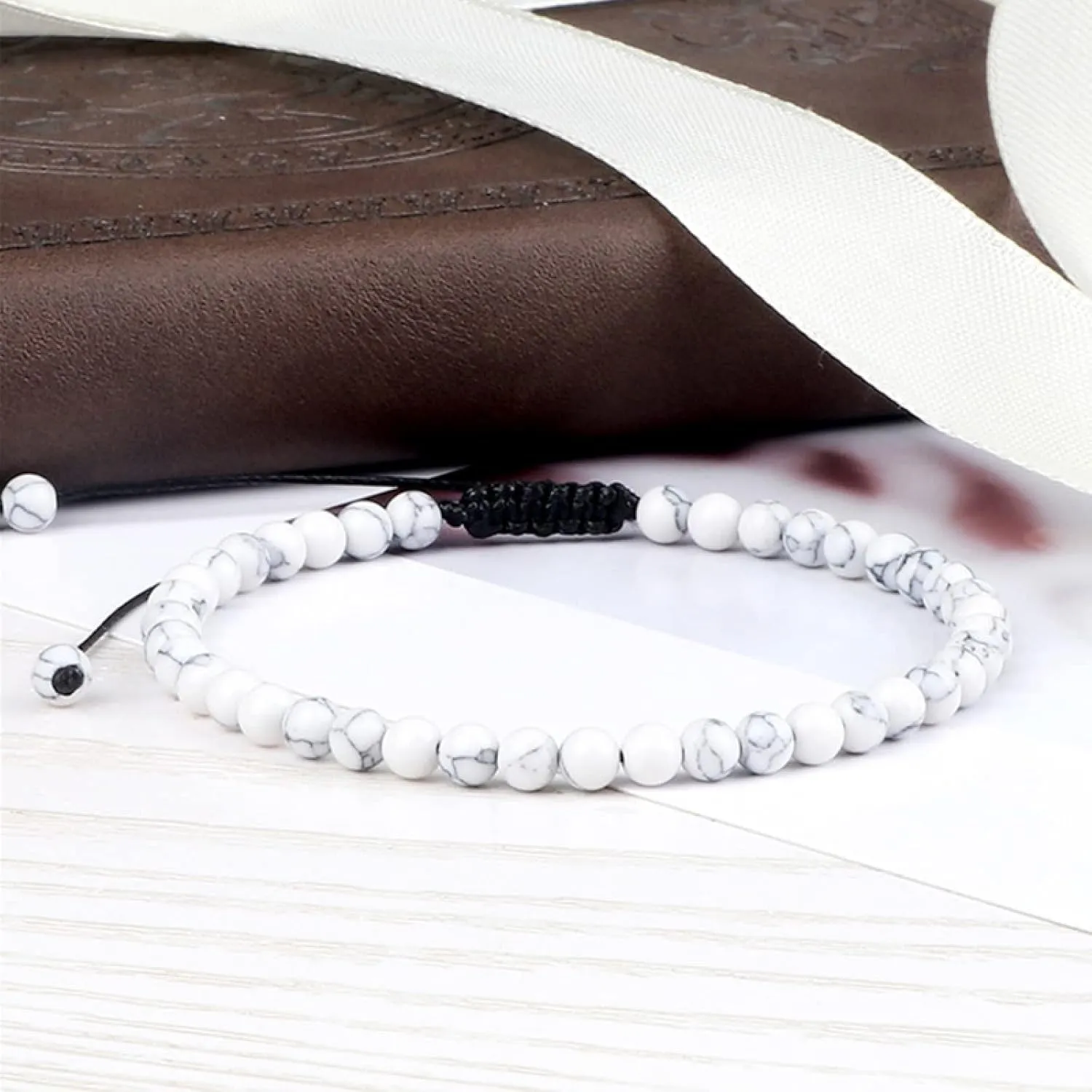 4mm Stone Beads Adjustable Bracelet for Men Natural Tiger Eye Lava Chalcedony Onyx Woven Bracelets Women Yoga Jewelry