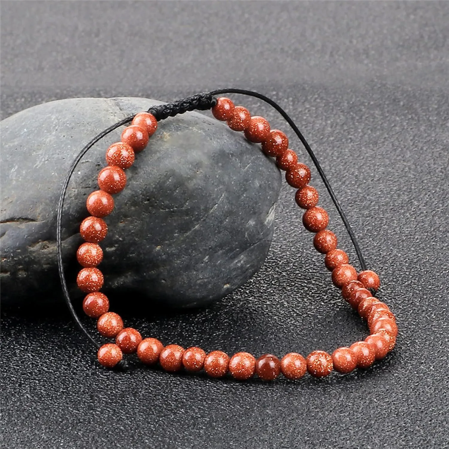 4mm Stone Beads Adjustable Bracelet for Men Natural Tiger Eye Lava Chalcedony Onyx Woven Bracelets Women Yoga Jewelry
