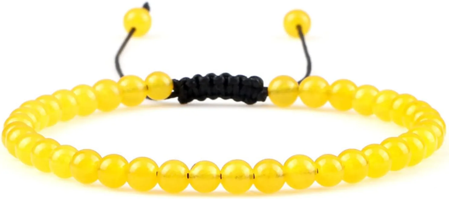 4mm Stone Beads Adjustable Bracelet for Men Natural Tiger Eye Lava Chalcedony Onyx Woven Bracelets Women Yoga Jewelry