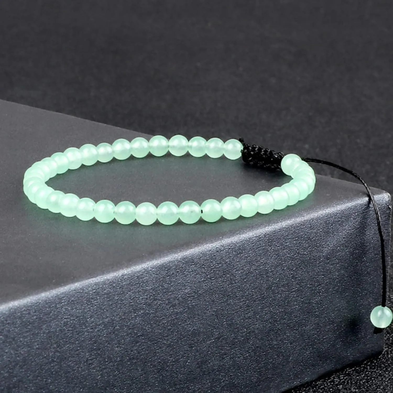 4mm Stone Beads Adjustable Bracelet for Men Natural Tiger Eye Lava Chalcedony Onyx Woven Bracelets Women Yoga Jewelry