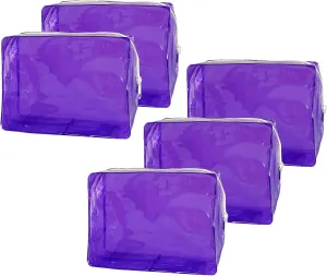 5 pcs Travel Accessories Cosmetic Pouch Bag Makeup Bag Transparent Custom Clear Pvc,PVC for Woman Fashion Zipper Letter (purple)