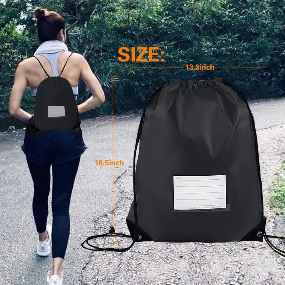 50 Pcs Drawstring Bags,Bulk Draw String Backpack, Cinch Bag Sackpack for Travel Gym Sport, Black