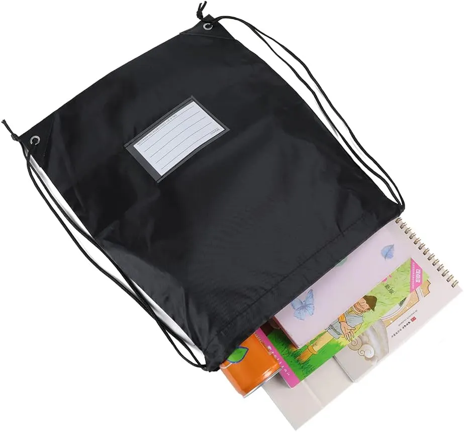 50 Pcs Drawstring Bags,Bulk Draw String Backpack, Cinch Bag Sackpack for Travel Gym Sport, Black