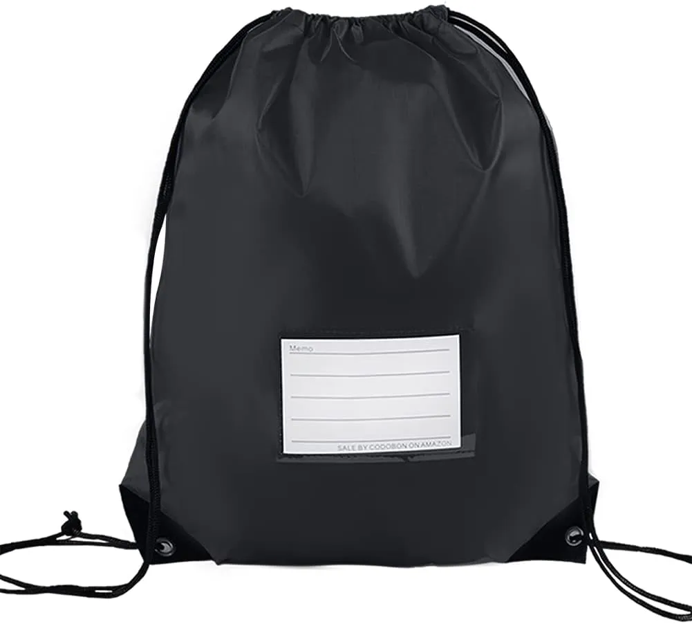 50 Pcs Drawstring Bags,Bulk Draw String Backpack, Cinch Bag Sackpack for Travel Gym Sport, Black