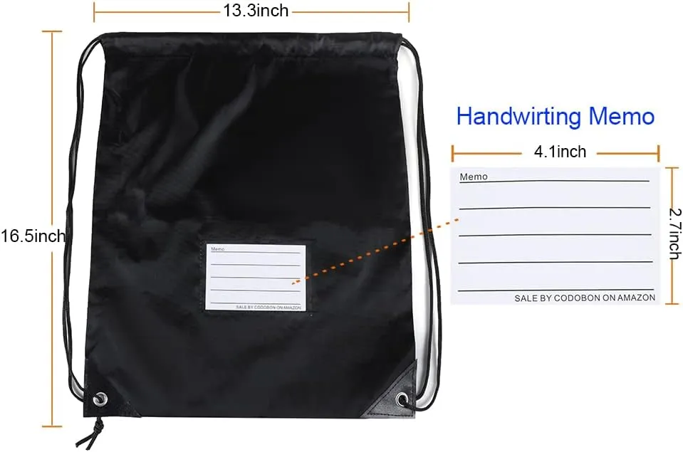 50 Pcs Drawstring Bags,Bulk Draw String Backpack, Cinch Bag Sackpack for Travel Gym Sport, Black