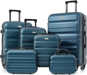 6-Piece Lightweight & Durable Luggage Set with Spinner Wheels - Perfect for Travel and Business, Includes Carry-On and Check-In Sizes