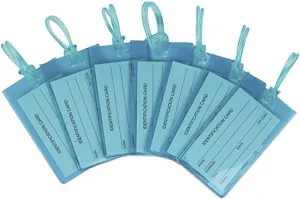 7 Pack TravelMore Luggage Tags for Suitcases, Flexible Silicone Travel ID Identification Labels Set for Bags & Baggage  Blue