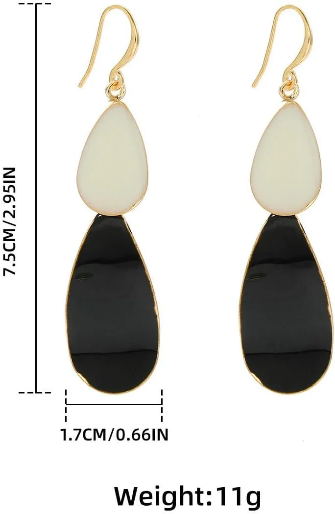 7.5 * 1.7cm Simple Natural Resin Women's Earrings