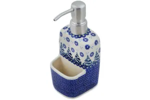 7" Soap dispenser with holder - Falling Snowflakes