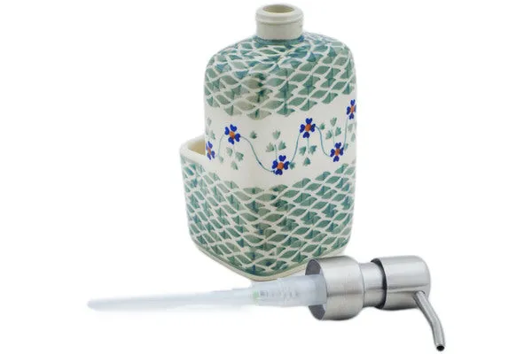7" Soap dispenser with holder - Lucky Blue Clover