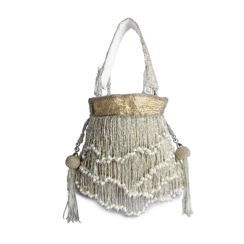 A Clutch Story Silver Patterned Batuas and Potlis