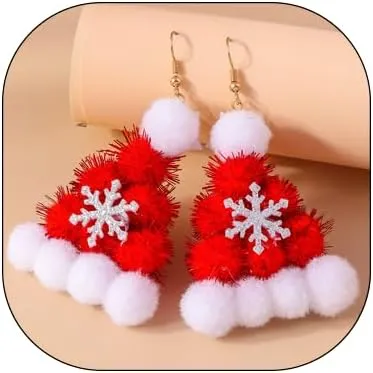 Acrylic Christmas Earrings for Women Lightweight Resin Christmas Tree Gingerbread Santa Claus Snowman Earrings Sparkling Christmas Resin Earrings for Women
