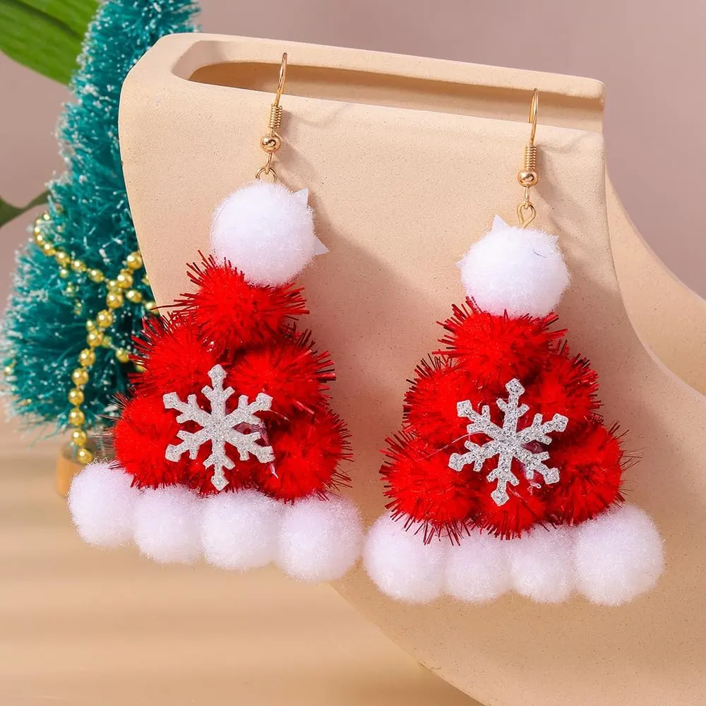 Acrylic Christmas Earrings for Women Lightweight Resin Christmas Tree Gingerbread Santa Claus Snowman Earrings Sparkling Christmas Resin Earrings for Women