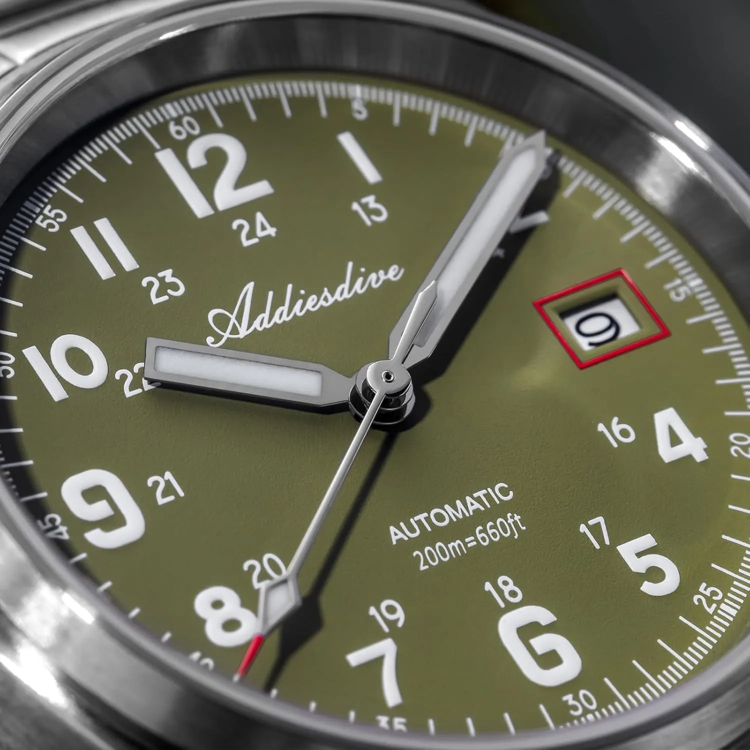 ADDIESDIVE Mens Automatic NH35A Movement Sapphire Analog Watch - 200M Waterproof Stainless Steel Business Watch