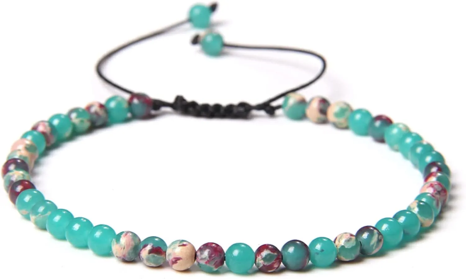 Adjustable 4MM Stone Beads Bracelet for Women Natural Agates Bangles Onyx Lapis Lazuli Woven Bracelet for New Year Gift Jewelry,21.shoushan Stone,Adjustable