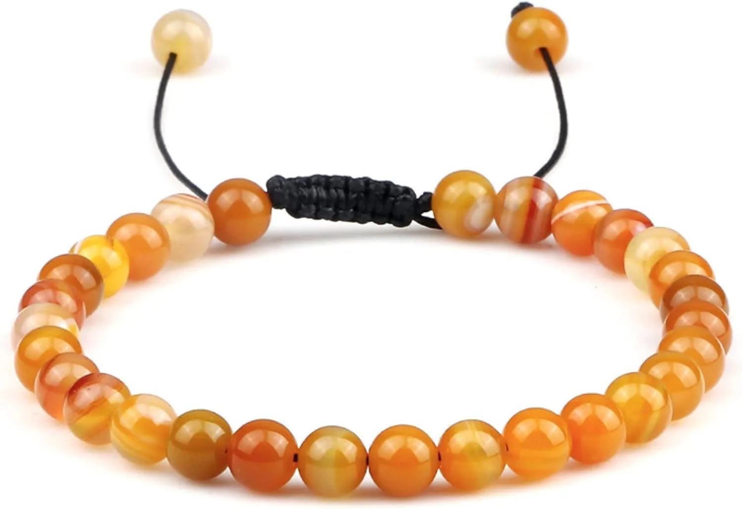 Adjustable 6mm Beads Bracelet Natural Agates Onyx Tiger Eye Lava Stone Woven Bracelets for Women Men Handmade Yoga Jewelry Gift