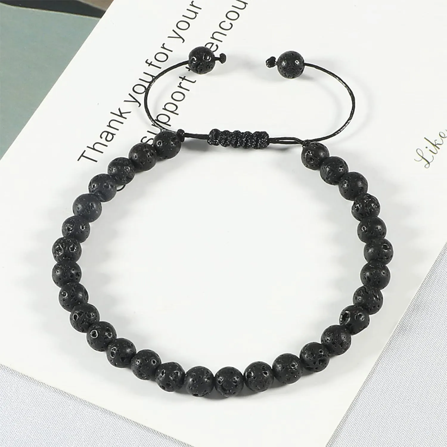Adjustable 6mm Beads Bracelet Natural Agates Onyx Tiger Eye Lava Stone Woven Bracelets for Women Men Handmade Yoga Jewelry Gift