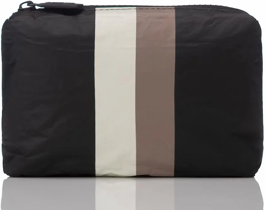 ALOHA Collection Mini Le Voyageur Pouch in Caffe on Black, Lightweight, Packable & Splash-Proof - Durable, Washable, & Reusable Makeup Pouch for Cosmetics. Keeps Essentials Organized. (6" x 3.75")