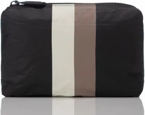 ALOHA Collection Mini Le Voyageur Pouch in Caffe on Black, Lightweight, Packable & Splash-Proof - Durable, Washable, & Reusable Makeup Pouch for Cosmetics. Keeps Essentials Organized. (6" x 3.75")