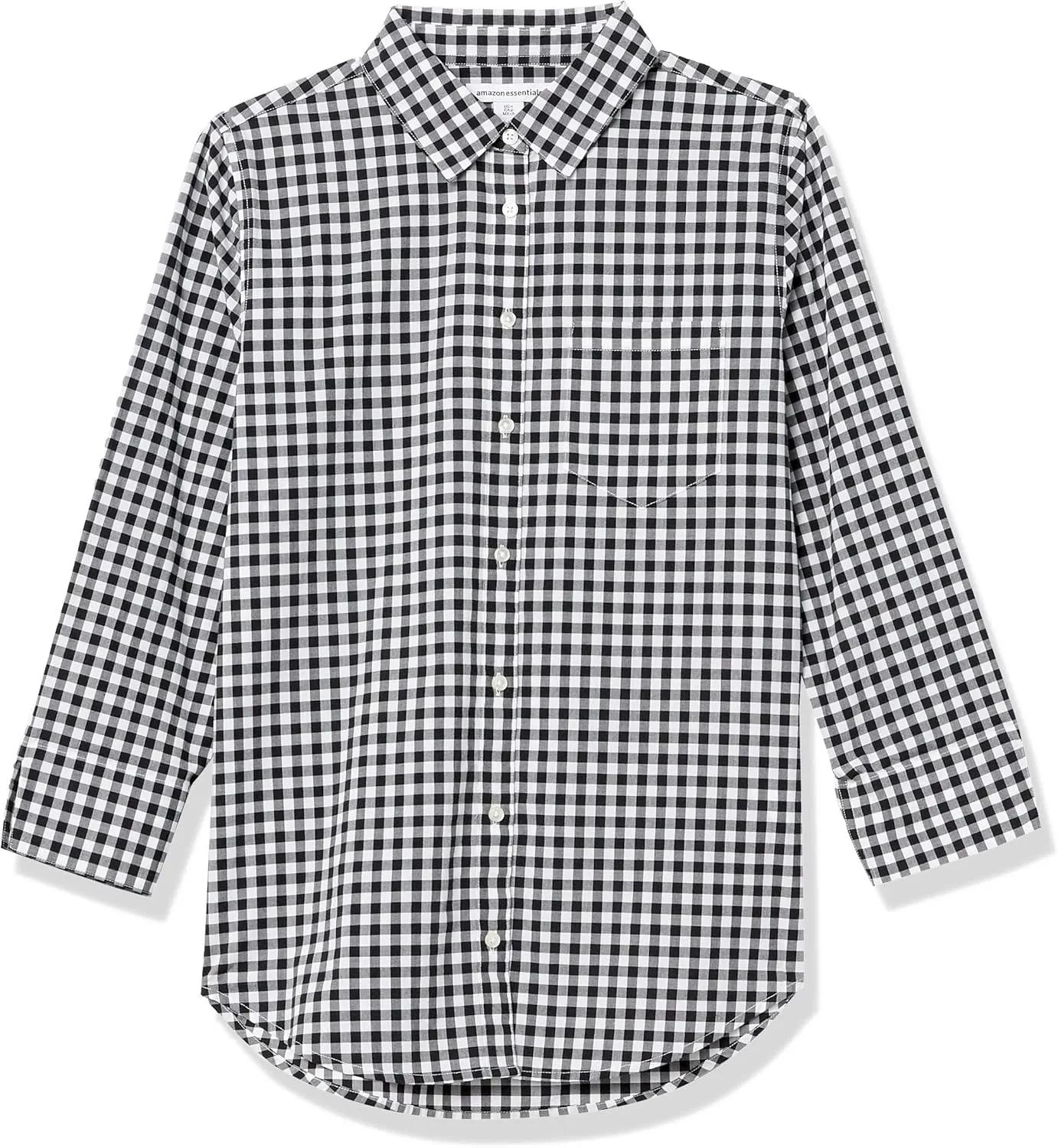 Amazon Essentials Women's Classic-Fit 3/4 Sleeve Poplin Shirt
