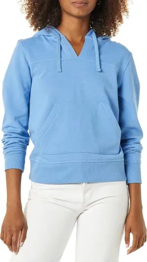 Amazon Essentials Women's Classic-Fit Long-Sleeve Open V-Neck Hooded Sweatshirt - Discontinued Colors