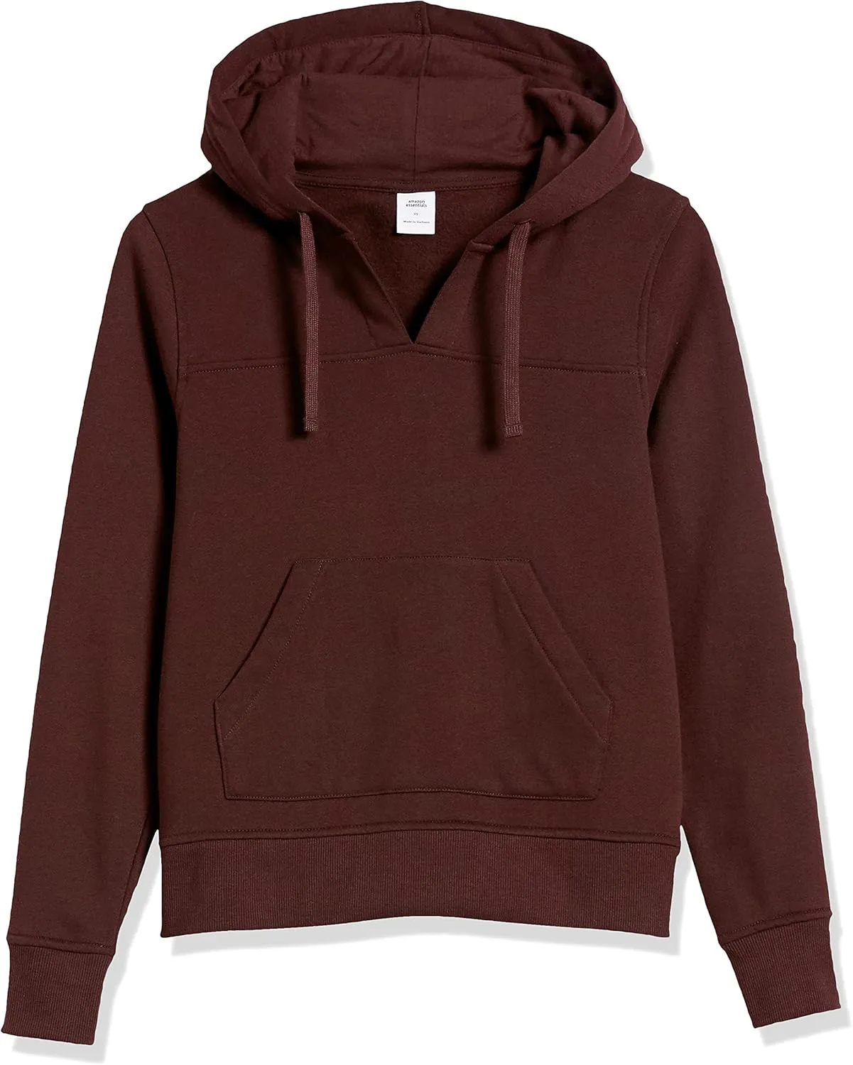 Amazon Essentials Women's Classic-Fit Long-Sleeve Open V-Neck Hooded Sweatshirt