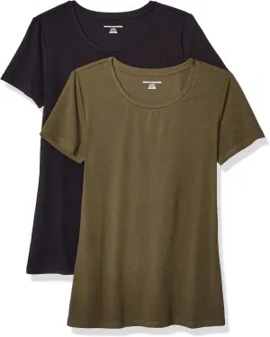 Amazon Essentials Women's Classic-Fit Short-Sleeve Crewneck T-Shirt, Multipacks