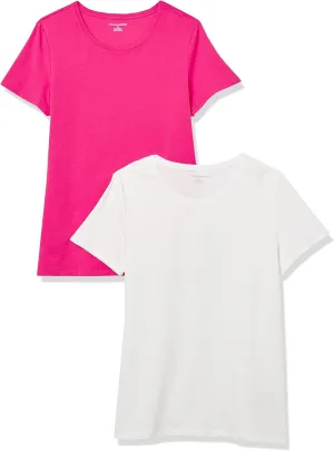 Amazon Essentials Women's Classic-Fit Short-Sleeve Crewneck T-Shirt, Multipacks