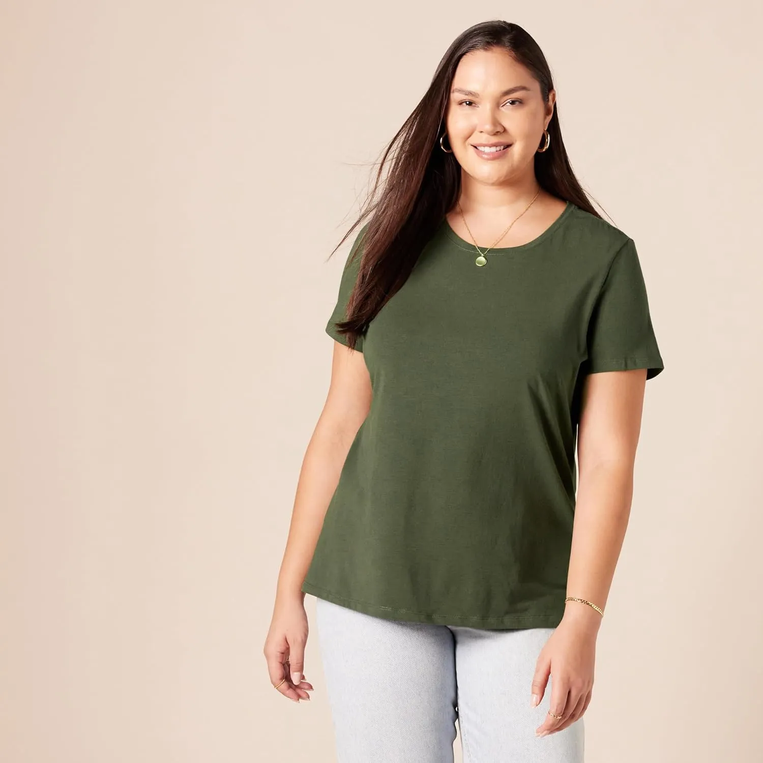 Amazon Essentials Women's Classic-Fit Short-Sleeve Crewneck T-Shirt, Multipacks