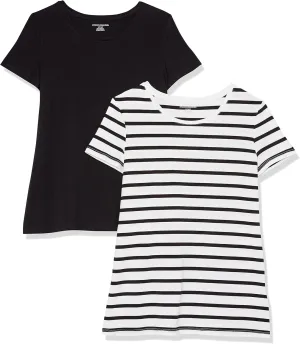 Amazon Essentials Women's Classic-Fit Short-Sleeve Crewneck T-Shirt, Multipacks