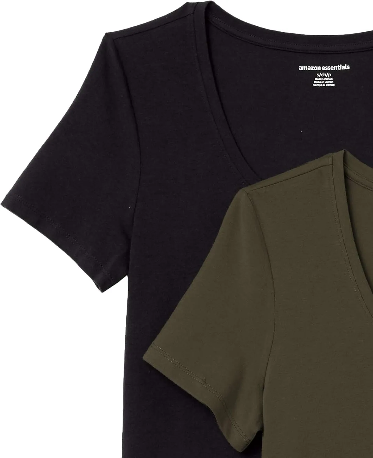Amazon Essentials Women's Classic-Fit Short-Sleeve Scoop Neck T-Shirt (Available in Plus Size), Pack of 2